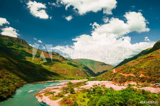Picture of view on gorge in Chicamocha national park in Colombia